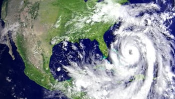 aerial image of hurricane
