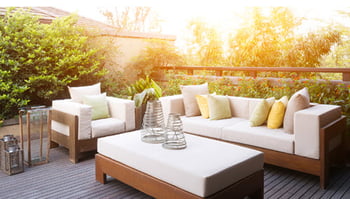 Outdoor deck with furniture